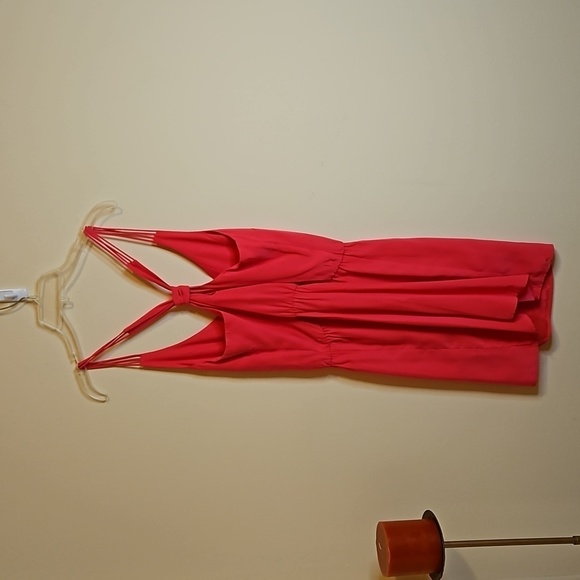 Amanda Uprichard (Revolve) silk coral Racer back dress size Small - Picture 3 of 8